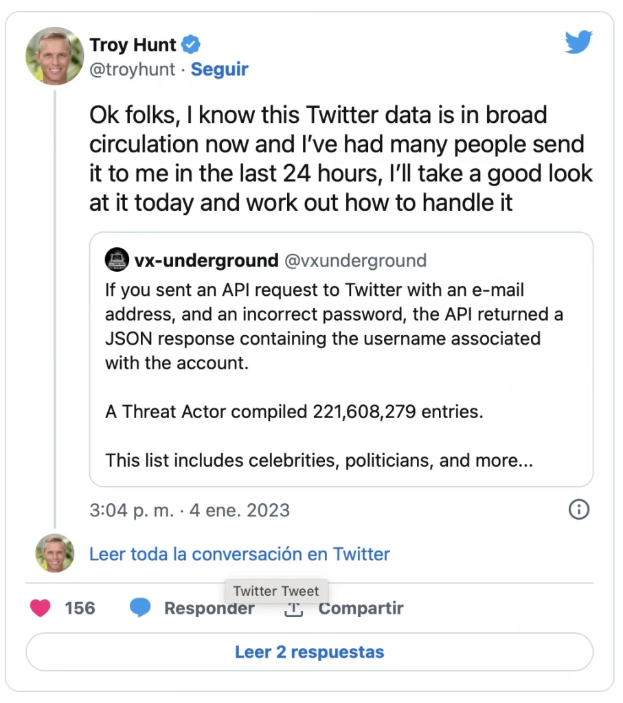 Twitter sufre filtración
